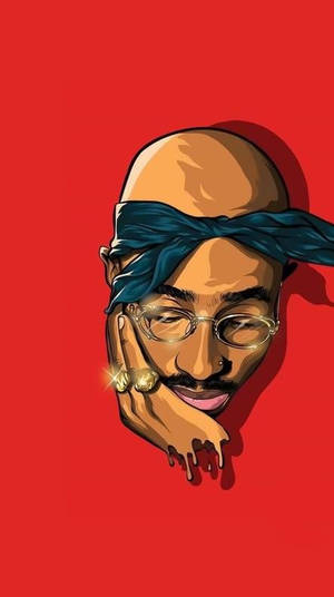 Tupac Red Digital Art Wallpaper
