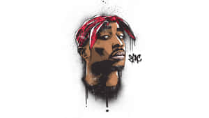 Tupac Shakur Red Bandana Artwork Wallpaper