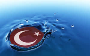 Turkish Flag Water Drop Impact Wallpaper