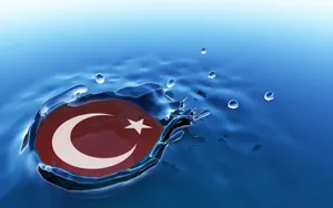Turkish Flag Water Drop Impact Wallpaper