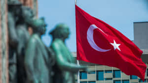 Turkish Flagand Statues Wallpaper