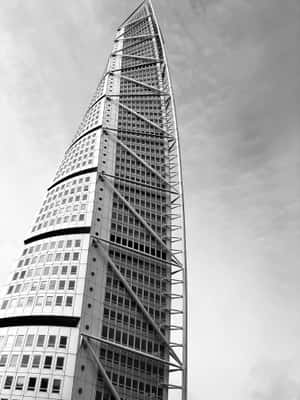 Turning Torso Phone Monochrome Cloudy Wallpaper