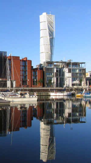 Turning Torso Water Reflection Wallpaper