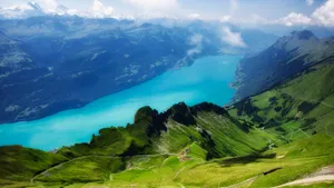 Turquoise_ Mountain_ Lake_ View_4 K Wallpaper