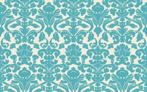 Turquoise Victorian Floral Pattern Wallpaper