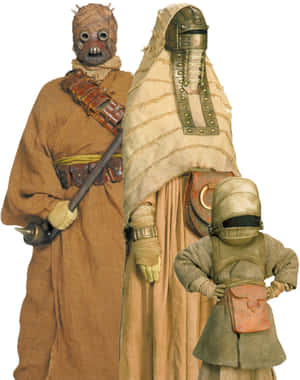 Tusken Raiders In Tatooine's Desolate Desert