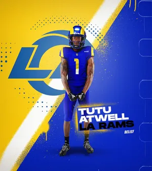 Tutu Atwell L A Rams Promotional Graphic Wallpaper