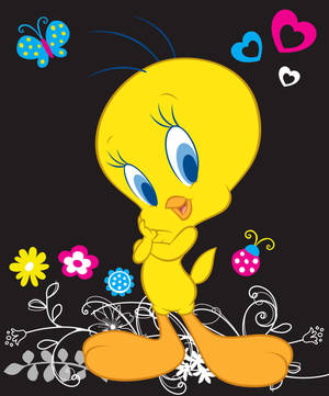 Tweety Bird In Garden Wallpaper