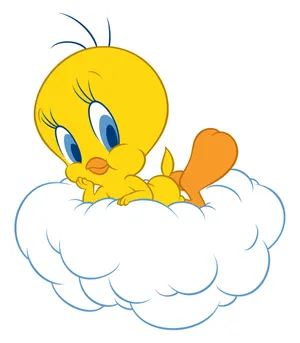 Tweety Posing On White Cloud Wallpaper