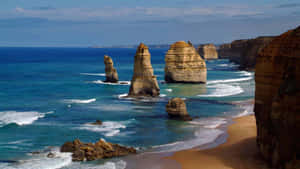 Twelve Apostles In Victoria Australia During Sundown Wallpaper