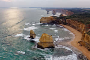 Twelve Apostles In Victoria Australia Wide Angle Shot Wallpaper