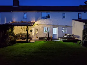 Twilight Backyard Garden Norwich U K Wallpaper