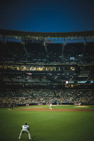 Twilight Baseball Game View Wallpaper