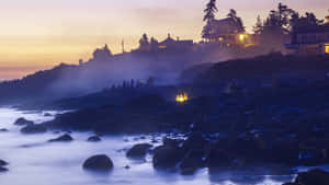 Twilight Beachside Romance Wallpaper