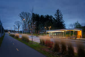 Twilight Bus Stop Laval Wallpaper