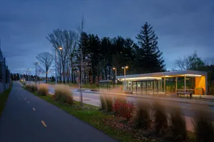 Twilight Bus Stop Laval Wallpaper