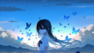 Twilight Butterfly Anime Girl Wallpaper