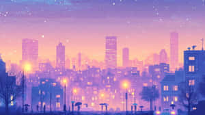 Twilight Cityscape Aesthetic Wallpaper