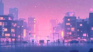 Twilight Cityscape Aesthetic.jpg Wallpaper