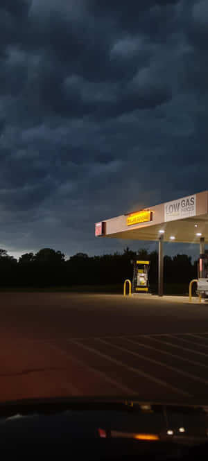 Twilight Gas Station Liminality Wallpaper