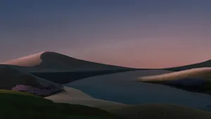 Twilight Mountain Lake Landscape Wallpaper