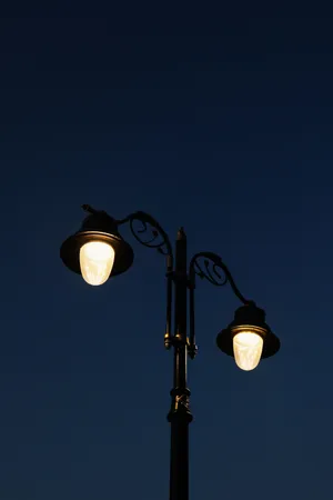 Twilight Street Lamps Wallpaper