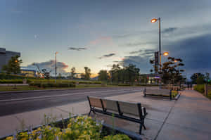 Twilight Street Scene Laval Wallpaper