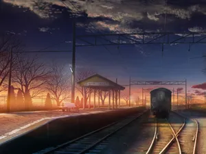 Twilight_ Train_ Station_ Anime_ Style Wallpaper