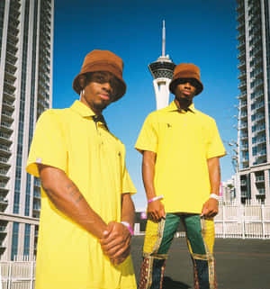 Twinningin Yellow Urban Backdrop Wallpaper