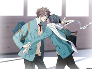 Two Anime Boys Hugging Each Other Wallpaper