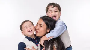 Two Boys And Mom Wallpaper