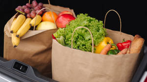 Two Brown Bag Grocery Wallpaper