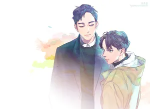 Two Cute Gay Anime Characters In A Loving Embrace Wallpaper