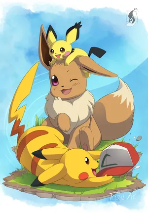 Two Cute Pokemon Ready For Adventure! Wallpaper