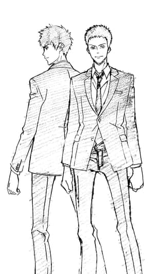 Two Detectives Sketch Art Wallpaper