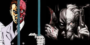 Two Faceand Batman Dark Victory Artwork Wallpaper