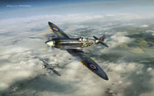 Two Fighter Planes Flying In The Sky Wallpaper