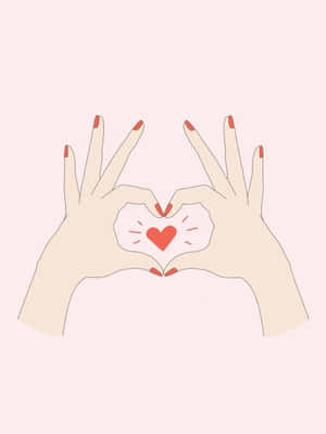 Two Hands Making A Heart Shape Wallpaper