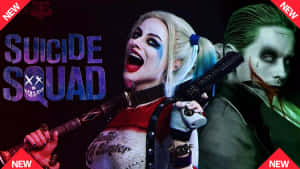 Two Of Gotham's Baddest In Love - The Joker And Harley Quinn Wallpaper