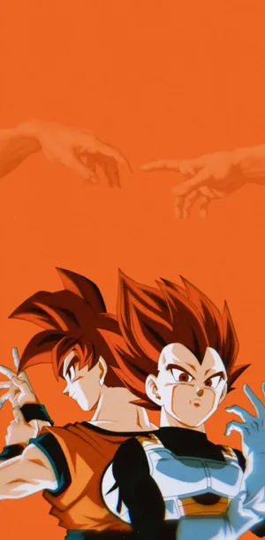 Two Of The Most Powerful Fighters, Goku And Vegeta, Together On Your Iphone Wallpaper