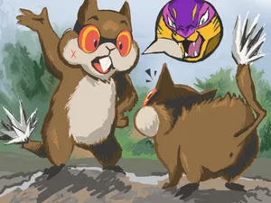 Two Patrat Having An Animated Discussion Wallpaper