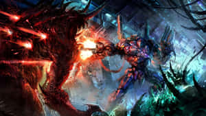 Two Powerful Demons Clash In An Epic Battle Wallpaper