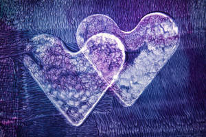 Two Purple White Hearts Desktop Wallpaper Wallpaper