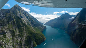 Two Ships Sailing Milford Sound Wallpaper