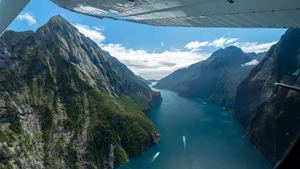 Two Ships Sailing Milford Sound Wallpaper