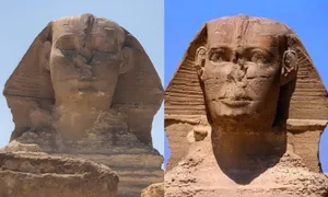 Two Versions Of The Great Sphinx Of Giza Egypt Wallpaper