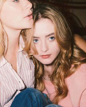 Two Women Close Up Portrait Wallpaper