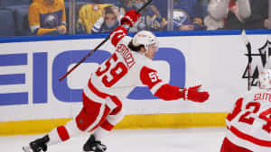 Tyler Bertuzzi In Action During A Hockey Game Wallpaper