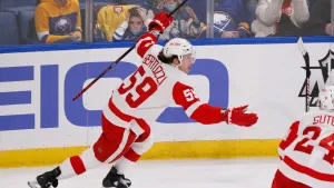 Tyler Bertuzzi In Action During A Hockey Game Wallpaper