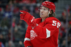 Tyler Bertuzzi In Action On The Ice Wallpaper